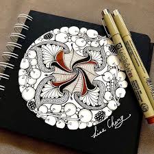 well well who 學生們等著我 將這個 刺刺 又 酷酷 的禪繞新圖樣畫得可愛一些 my students are waiting for me to tangle this sharp and cool zentangle artwork zentangle patterns zentangle