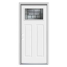 Although it's a therma tru door its the line exclusive to lowes. Therma Tru Benchmark Doors Pembrook 36 In X 80 In Steel Craftsman Right Hand Inswing Ready To Paint Unfinished Prehung Single Front Door With Brickmould In The Front Doors Department At Lowes Com