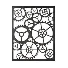 Decoration Murale Rouages Noirs 80x104cm Engrenage Decoration Murale Industrielle Decoration Murale Parement Mural