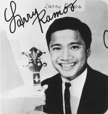 The first Asian-American Grammy Award winner was Larry Ramos, a member of  the American pop band the Association. He sang one of the dual lead vocals  for the hit single "Never My