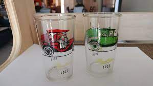 Vintage Juice Glasses Antique Car Items Model T Ford Items Etsy Antique Cars Vintage Juice Glasses