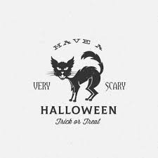 Maybe you would like to learn more about one of these? Free Vector Scary Halloween Label Emblem Or Card Template Retro Shabby Textures Black Cat Silhouette And Vintage Typography
