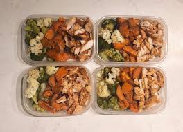Roasting intensifies the sweetness of the sweet potatoes and gives the cauliflower a wonderful nutty flavor in this simple, healthy side dish. My Lazy Go To Lunch Prep Marinated Chicken Roasted Sweet Potato Broccoli And Cauliflower Mealprepsunday