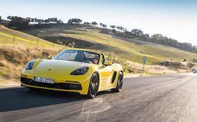 Download Wallpapers Porsche 718 Boxster Road 2018 Cars Yellow 718 Boxster Supercars Porsche Besthqwallpapers Com Porsche 718 Boxster Porsche Boxster