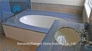 You don't need a lot of square footage to create a bathroom countertop, so it's possible to splurge on a dressy surface without busting the budget. Blue Marble Countertop China Blue Marble Bathroom Marble Top Stonecontact Com