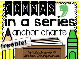 commas in a series anchor chart freebie