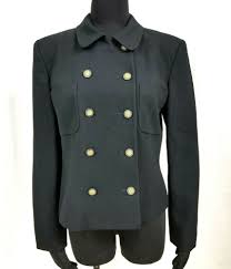Black Blazer With Gold Buttons Jones New York Blazer Business Jacket 100 Wool Women S Sz 8 Black Gold Buttons Ebay Business Jacket Jones New York Wool Blazer Jacket