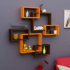 Maybe you would like to learn more about one of these? Happie Shopping Wooden Wall Decoration Shelf Rack Set Of 6 Intersecting Wall Shelves Home Decorative Furniture For Home Orange Brown Amazon In Furniture