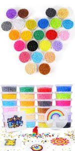 Amazon Com H W 24 Colors 5mm Fuse Bead Set Compatible Kids