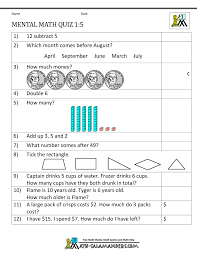 What is it made up of? First Grade Mental Math Worksheets