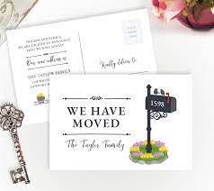 Cute christmas tree car we've moved holiday cards. Mailbox We Have Moved Cards Lemonwedding