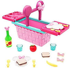 Disney Junior Minnie Mouse Picnic Basket Playset 18 Piece Set Amazon Co Uk Toys Games Minnie Toys Minnie Mouse Toys Little Girl Toys