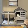 oem outdoor waterproof wooden rabbit hutch with pull out tray from mysouthernsolar.com
