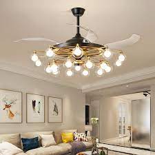 If it's accented with chrome and stainless steel, seek out a modernist design made from similar materials. 2021 Invisible Ceiling Fan Light Modern Minimalist Living Room Ceiling Fan Light Dining Room With Lights Remote Control From Starship13 807 49 Dhgate Com