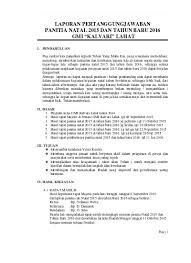 7th februari 2021 5 min read. Laporan Pertanggungjawaban Panitia Natal Panitia Natal