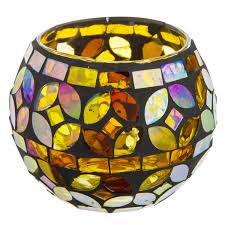 Free shipping on prime eligible orders. Amber Mosaic Tea Light Holder