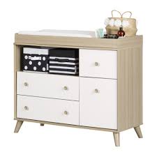Maybe you would like to learn more about one of these? Table A Langer Avec Tiroirs Yodi Orme Naturel Et Blanc Solide South Shore Clement