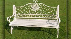banc de jardin en fer forge couleur blanc antique white outdoor furniture garden bench wrought iron garden furniture