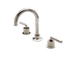This kind faucet need split handles before install. Waterworks Henry Gooseneck Three Hole Deck Mounted Lavatory Faucet