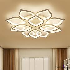 Multi Light Petal Led Ceiling Lamp Minimalist Acrylic Shade Decorative Semi Flush Mount Light In Wh In 2020 Semi Flush Mount Lighting Ceiling Lamp Flush Mount Lighting