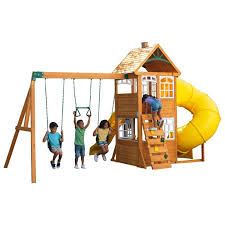 Kidkraft Castlewood Wooden Play Set Walmart Com Walmart Com In 2021 Wooden Playset Urban Backyard Playset