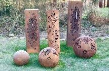 Decoration Jardin Metal Colonnes Fer Rouille Buiten