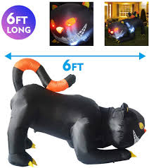 Light up decor and animated halloween decorations. Buy Goosh 6 Ft Halloween Inflatables Outdoor Black Cat With Fangs Blow Up Yard Decoration Clearance With Led Lights Built In For Holiday Party Yard Garden Online In Vietnam B07v2k84kf
