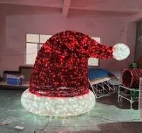 3D LED Christmas Santa Hat Light Outdoor Waterproof Luminescence String  Lights Motif Light