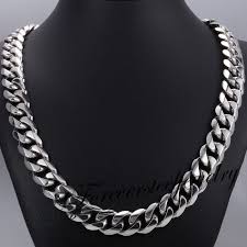 15mm 316l Stainless Steel Heavy Link Silver Curb Cuban Chain Men Necklace 8 36 Mens Chain Necklace Stainless Steel Chain Bracelet Chains For Men