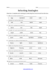 Englishlinx Com Analogy Worksheets