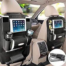 amazon com palmoo pu leather car seat back organizer and ipad mini holder universal use as car backseat organi car seats leather car seats backseat organizer