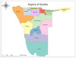 Khomas region is the most populous while omaheke region is the least populous. Regions Of Namibia Mappr
