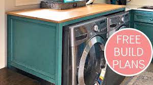 Diy Over Washer And Dryer Laundry Table Plans - Beginner Woodworker Build  Plan - Youtube