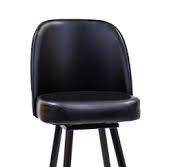 Swivel Barstool with Extra Large Black Vinyl Bucket Seat