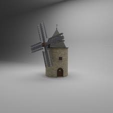 Windmill Low Poly Fully Customizable 3d Model Of A Building 3d 3dmodel 3ddesign Vr Ar Agricultural Bulding Environm Low Poly Models Windmill Low Poly