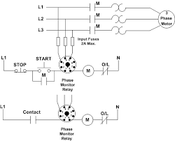Single phase motor connection with magnetic contactor wiring diagram. How To Connect A Three Phase Monitor Relay Macromatic Industrial Controls