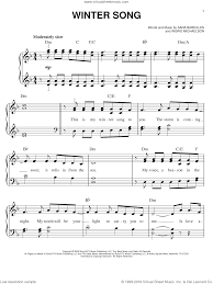 Bareilles Winter Song Sheet Music For Piano Solo Pdf