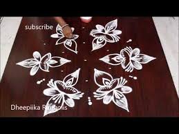 Simple N Cute Deepam Kolam With 9 Dots Creative Rangolis Latest Arts Designs By Dheepi Simple Flower Design Small Rangoli Design Colorful Rangoli Designs