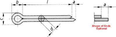 split pins dimensions metric