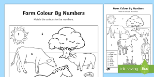 farm color by numbers teacher made
