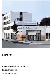 Raiffeisen Bank Eschweiler Eg Satzung Die Eschweiler Bank