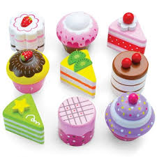 9 Piece Wooden Pretend Petit Fours Play Set Oh Goodie Goodies Pretend Play Food Play Food Petit Fours
