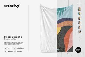 Fluffy Blanket Mockup Set 2 Fluffy Blankets Mockup Graphic Design Studios