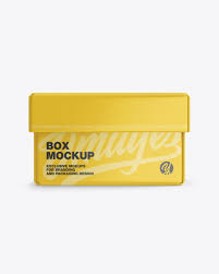 Download Glossy Paper Box Mockup In Box Mockups On Yellow Images Object Mockups PSD Mockup Templates