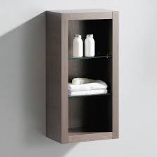 W 11 7/8 x d 5 7/8 x h 19 5/8 senza collection. Fresca Gray Oak Bathroom Linen Side Cabinet With 2 Glass Shelves