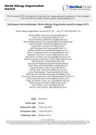 Cst on 25 october 2021 in order to be eligible for a position paper award. Pdf Sublingual Immunotherapy World Allergy Organization Position Paper 2013 Update