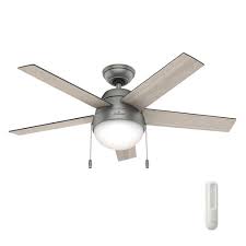 Rated 5 out of 5 stars. Hunter Anslee 46 In Indoor Matte Silver Ceiling Fan With Light Bundled With Universal Remote Control 59267r The Home Depot