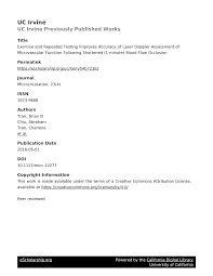 Exercise and Repeated Testing Improves Accuracy of Laser Doppler Assessment  of Microvascular Function Following Shortened (1-min