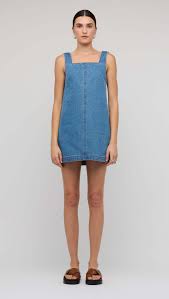 Denim Square Neck Mini Dress - Trendy Summer Style - Staple the Label