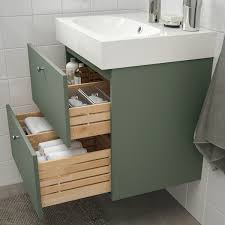 Nos meubles pour lavabos ont une ouverture à l'arrière pour le tuyau d'écoulement. Godmorgon Meuble Lavabo 2tir Gillburen Gris Vert 60x47x58 Cm Ikea